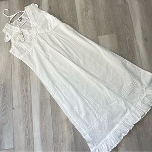 Powell Craft Nightgown NWT cotton dot lace midi womens White one size cottage
